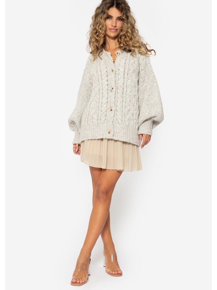 SASSYCLASSY Plissée-Rock mit Futter in Beige günstig kaufen L