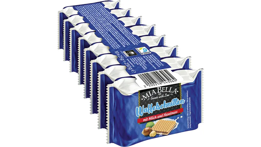 MIA BELLA Waffelschnitten Milch & Hasel 10er 250 g