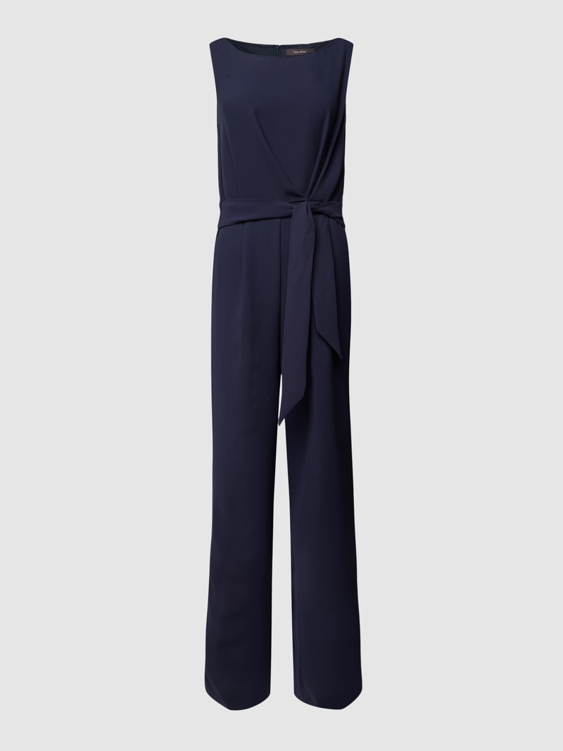 Jumpsuit mit Bindegürtel in dunkelblau