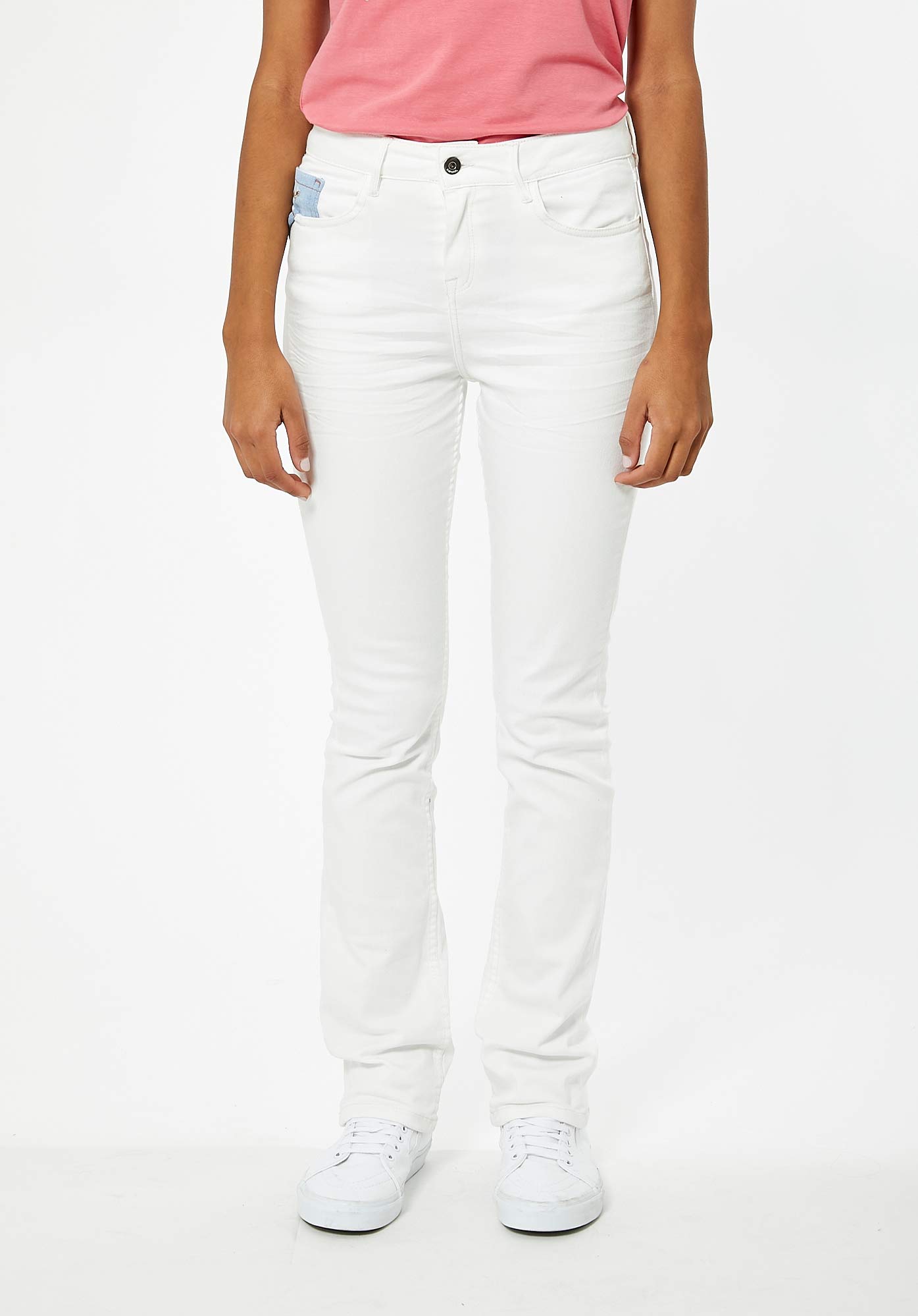 SIBEL  Jean blanc demi-slim Femme
