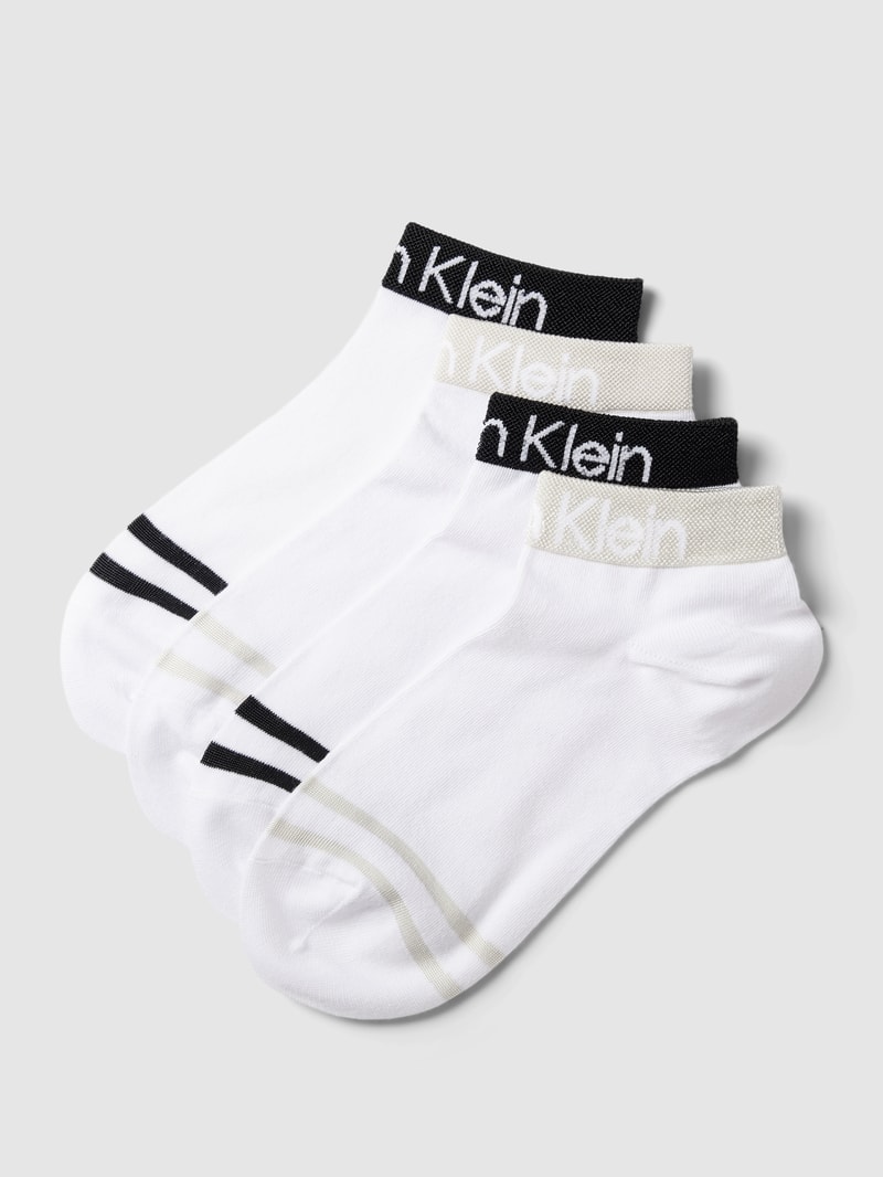 Sneakersocken mit Viskose-Anteil im 4er-Pack in weiß