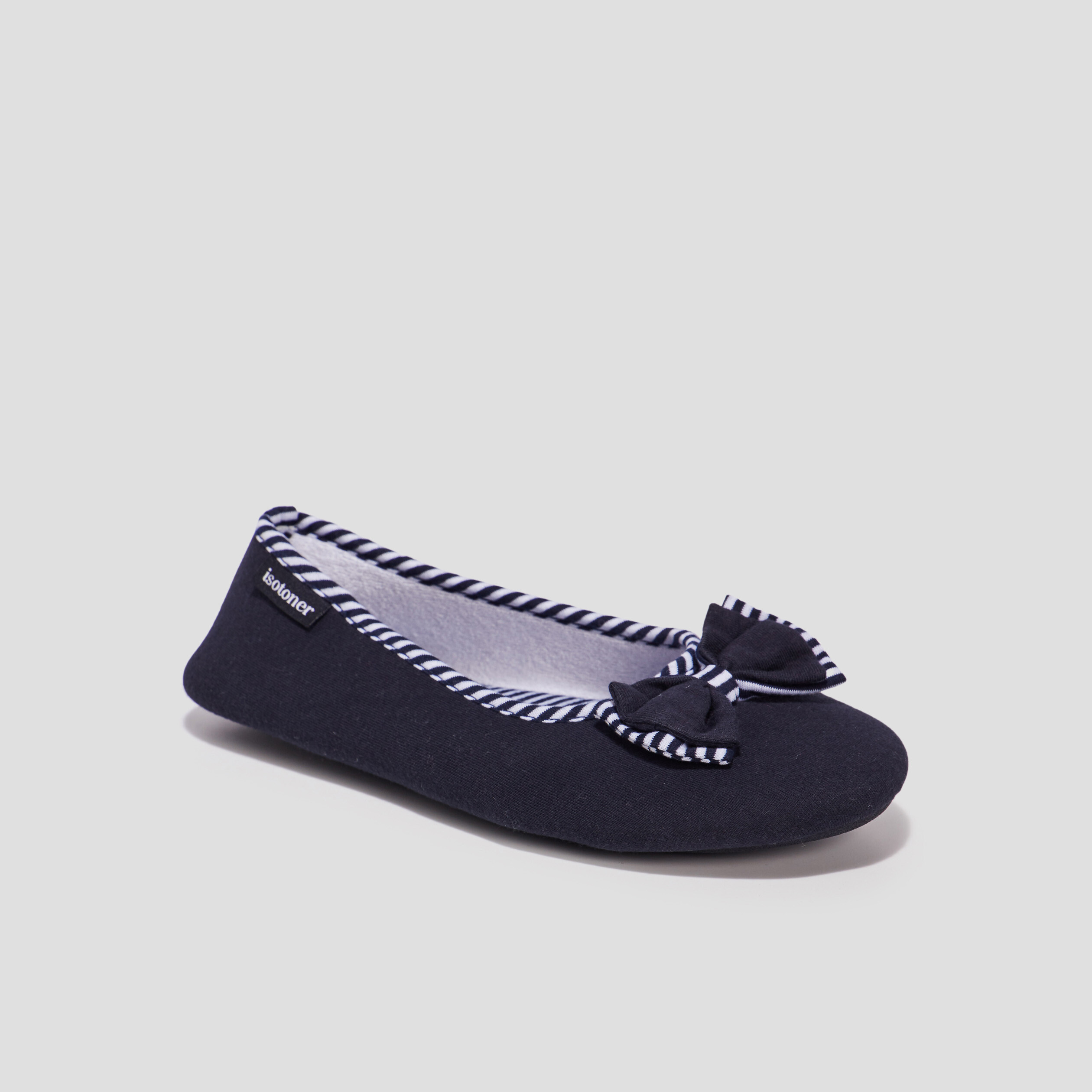 Chaussons ballerines Isotoner bleu marine femme | La Halle