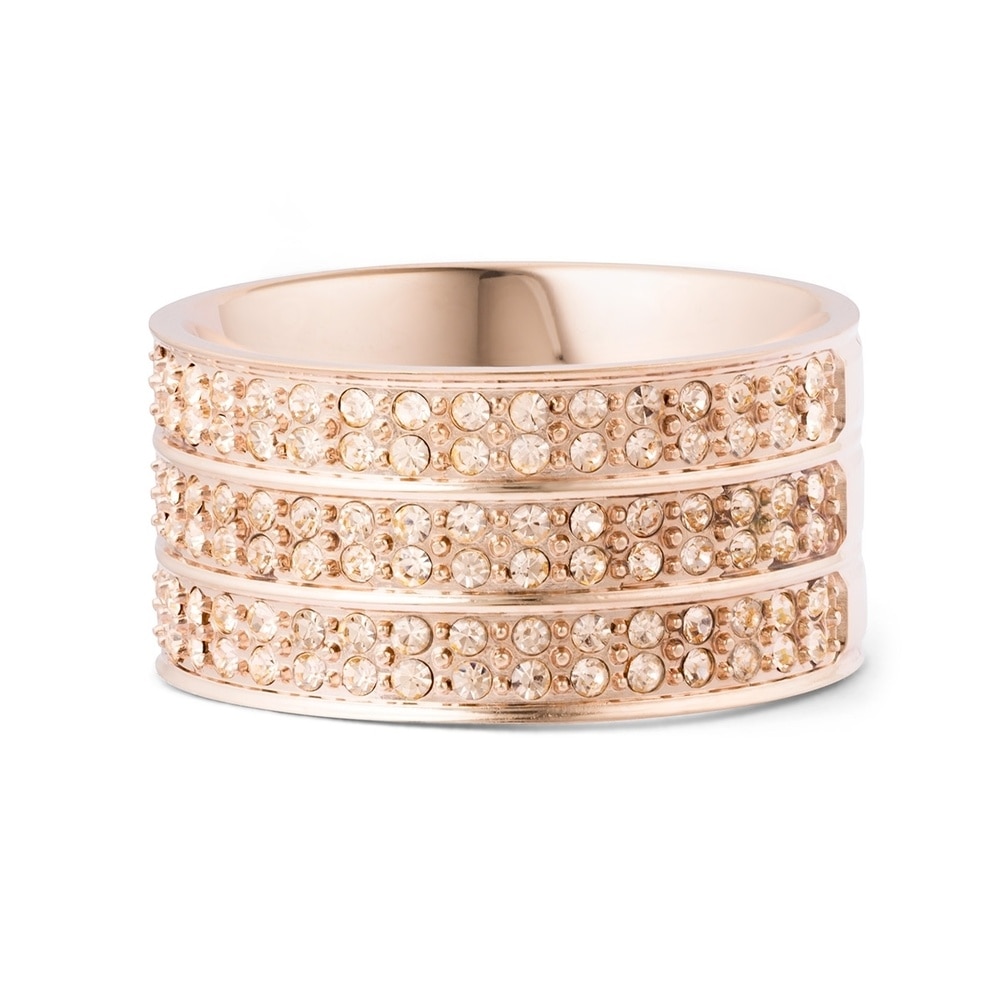 Pippa&Jean Bague en acier inoxydé Acier inoxydable Verre en Or rose Bague