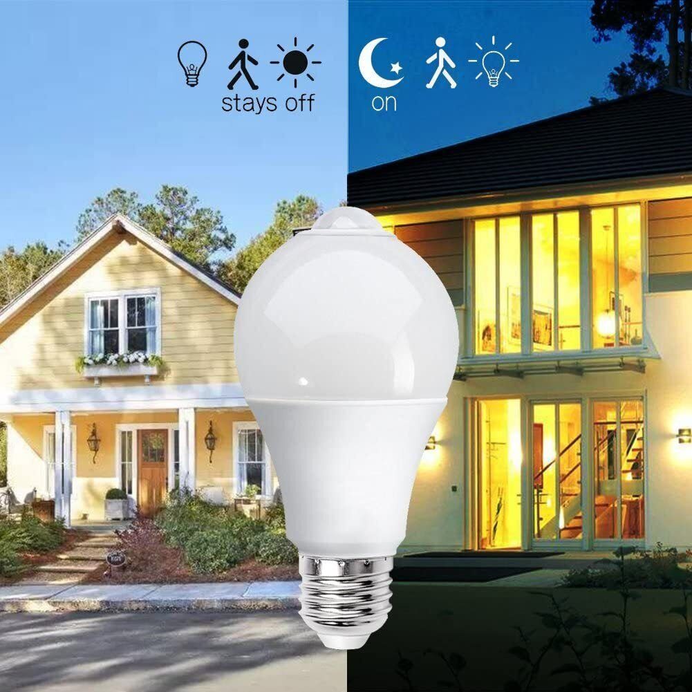 iscooter E27 mit PIR Bewegungsmelder, 12W Smarte Lampe, 120°, Auto on/off