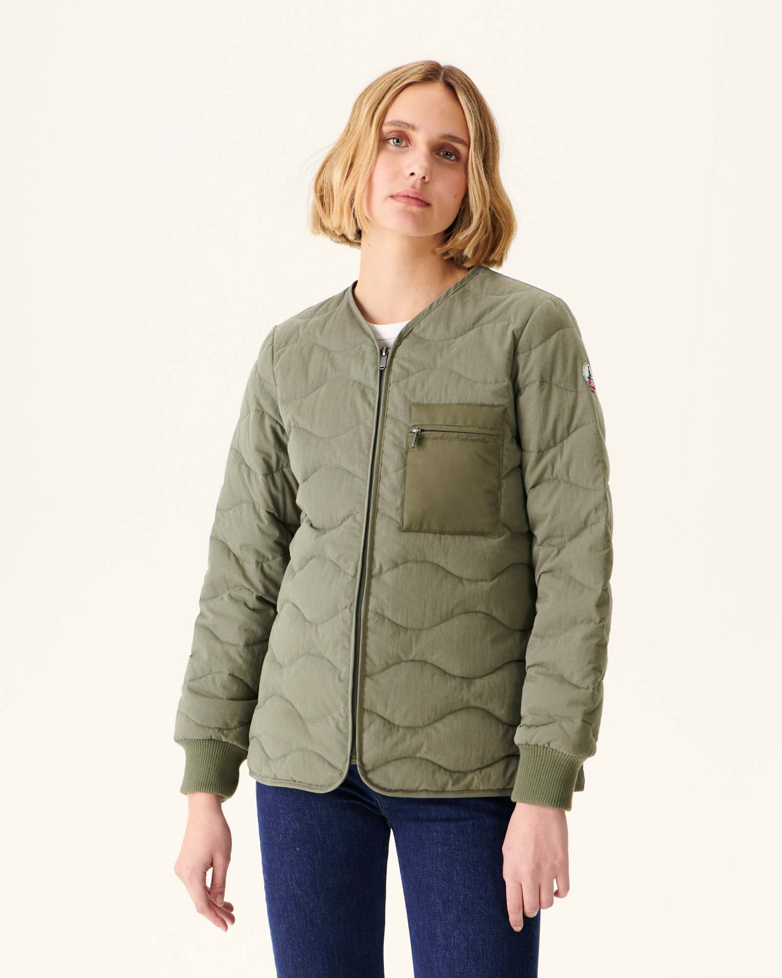 Veste zippée Col V Army Alexia