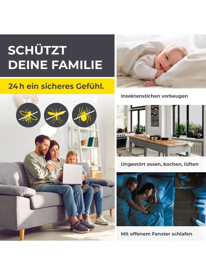 EASYmaxx Moskitonetz mit Magnetbefestigung - 150 x 130 cm - schwarz - 2er-Set günstig kaufen onesize