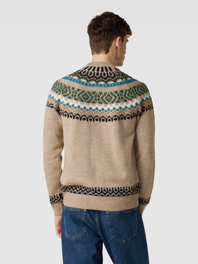 Strickpullover mit Allover-Muster Modell 'harris' in beige