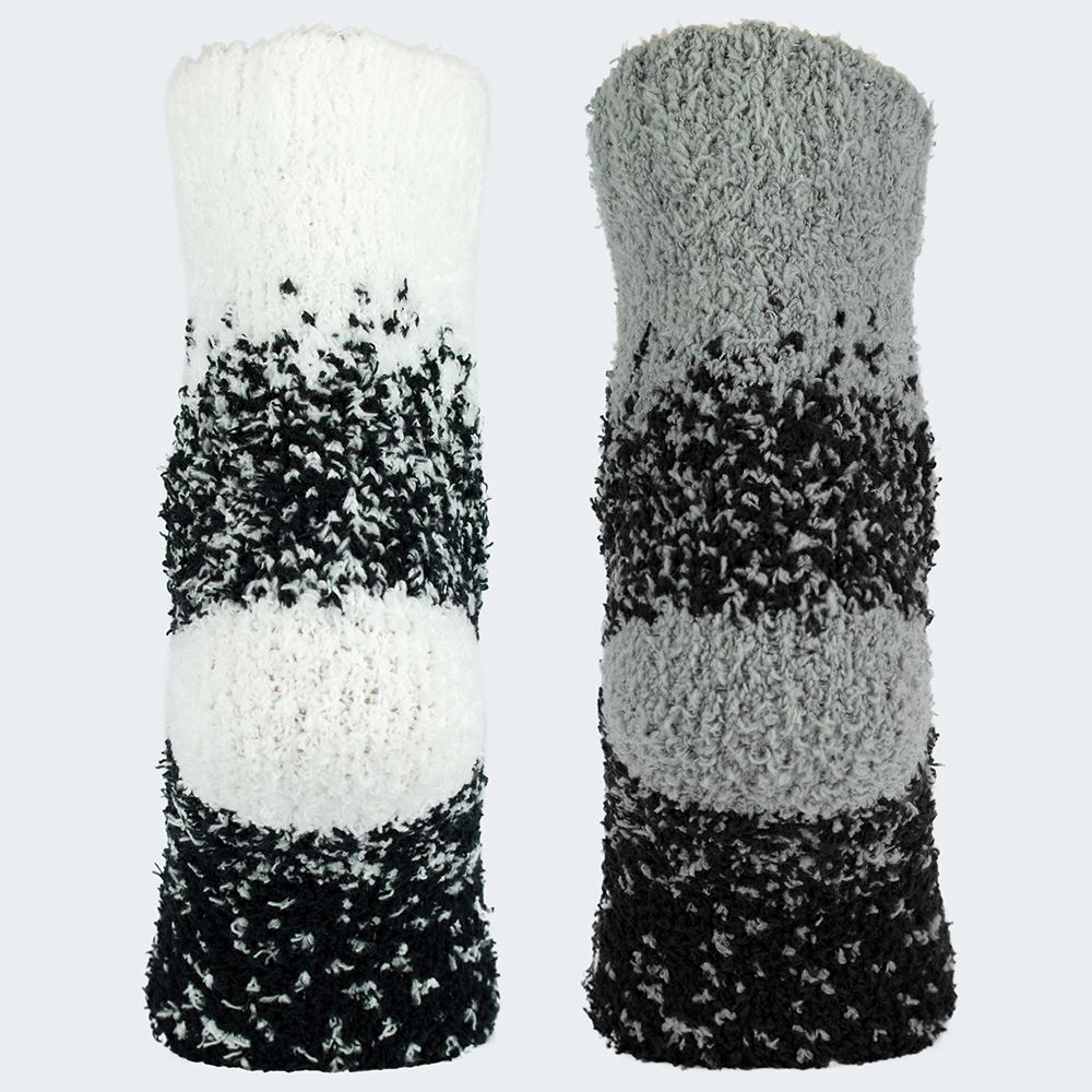 Black Snake Weiß/Grau 2-Pack Damen Kuschelsocken