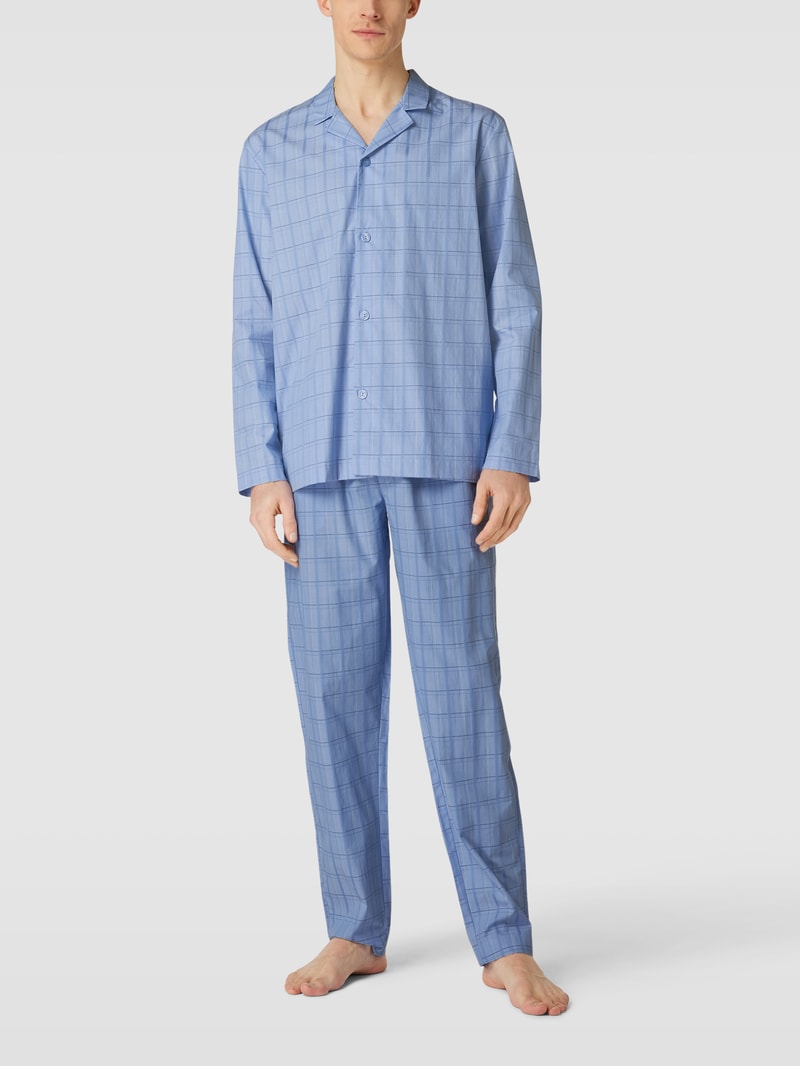Pyjama mit Allover-Muster Modell 'Ian' in hellblau