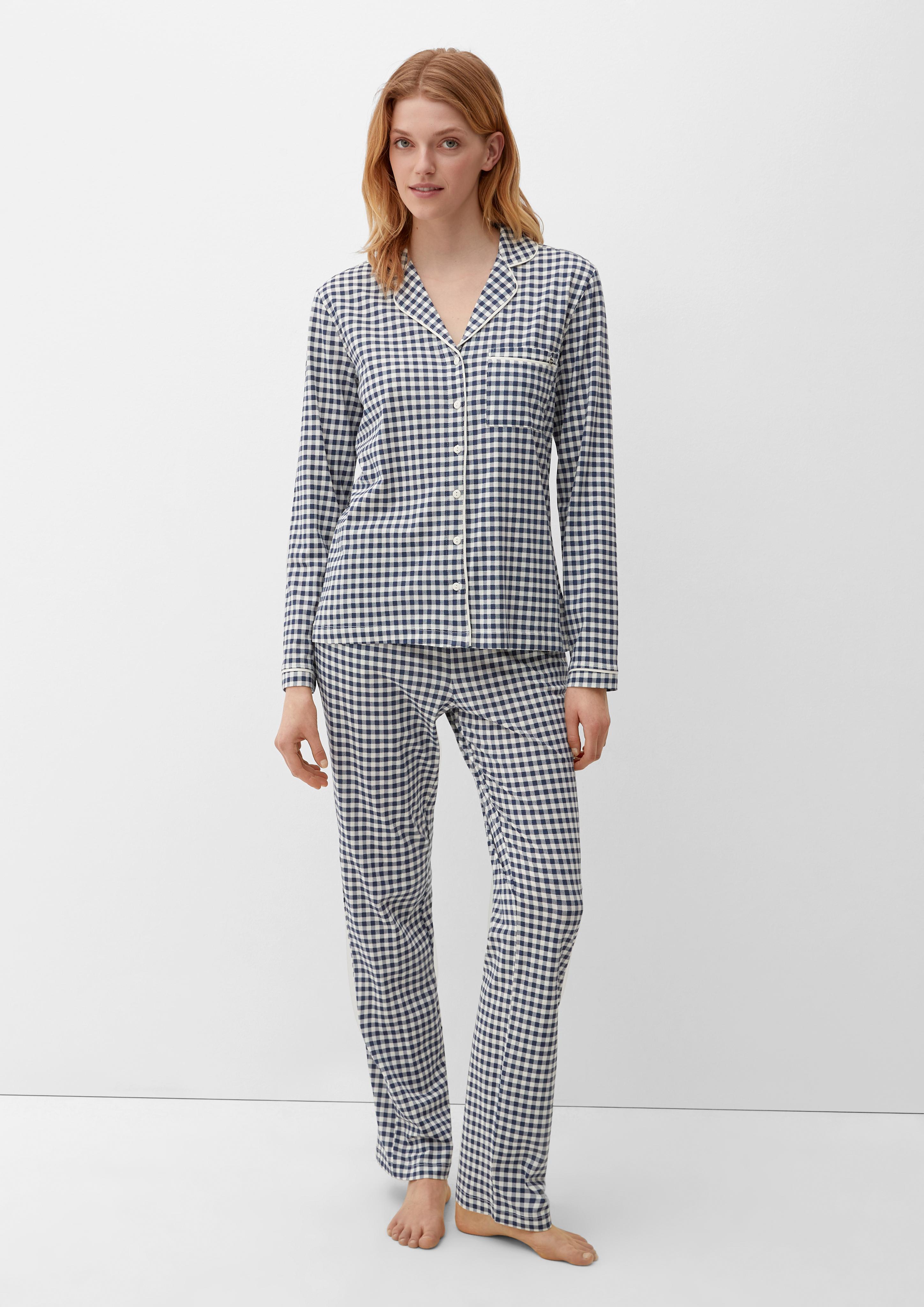 Langer Pyjama mit Vichy-Muster  6008448-5870