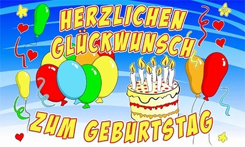 trends4cents Flagge HERZLICHEN GLÜCKWUNSCH ZUM GEBURTSTAG 90 x 150 cm