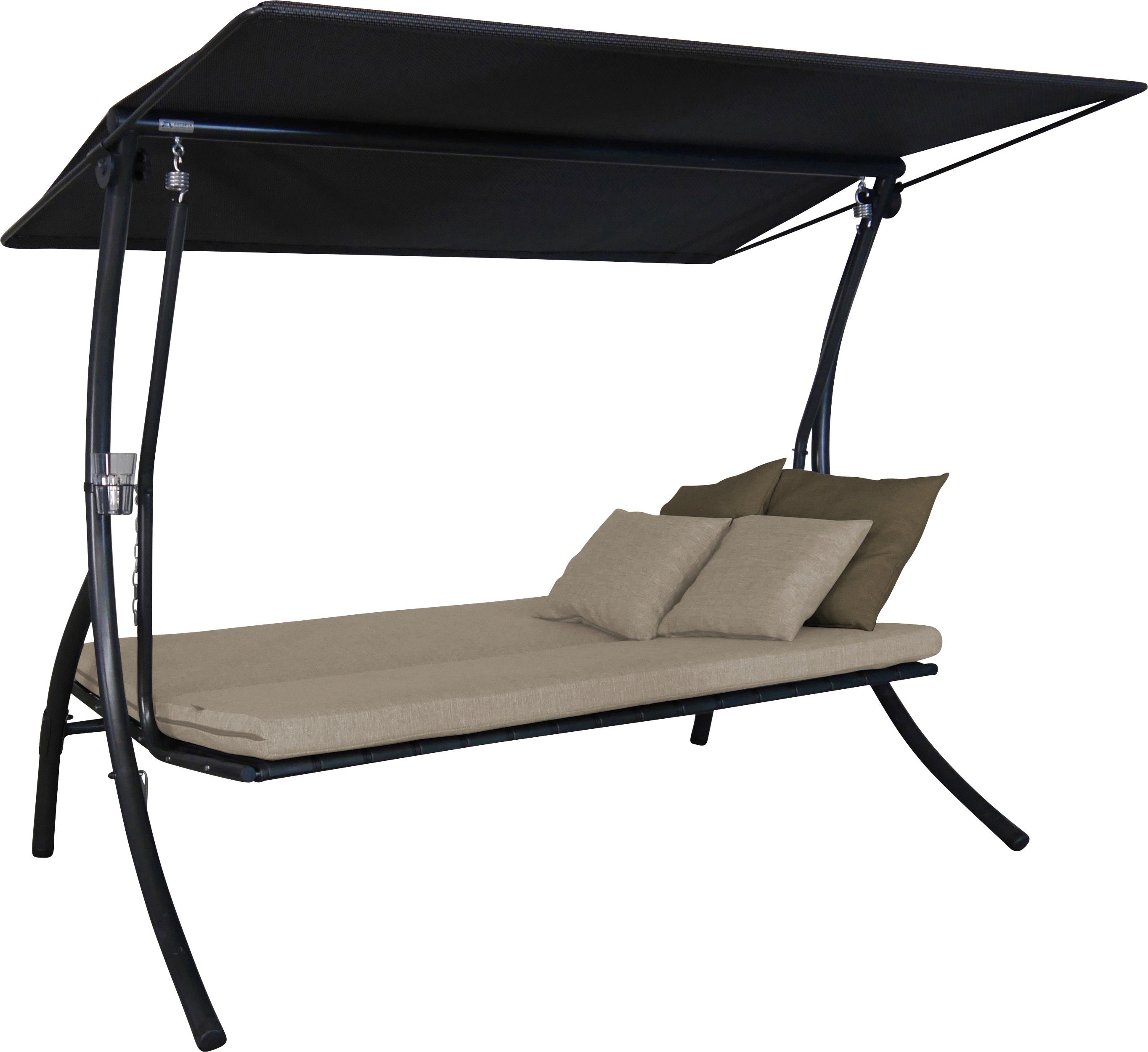Angerer Freizeitmöbel Hollywoodschaukel Motion Smart sand, 3-Sitzer, Bettfunktion