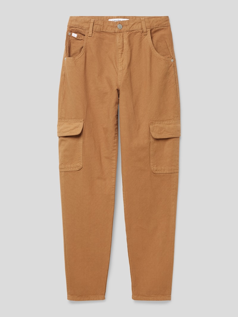 Cargohose mit Label-Patch Modell 'BARREL' in camel