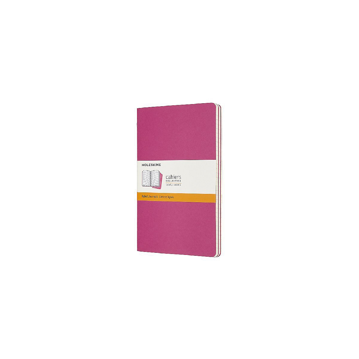 Moleskine Cahier Notizhefte Liniert, Large, A5, Kartoneinband, 3er Set, Kinetisches Pink
