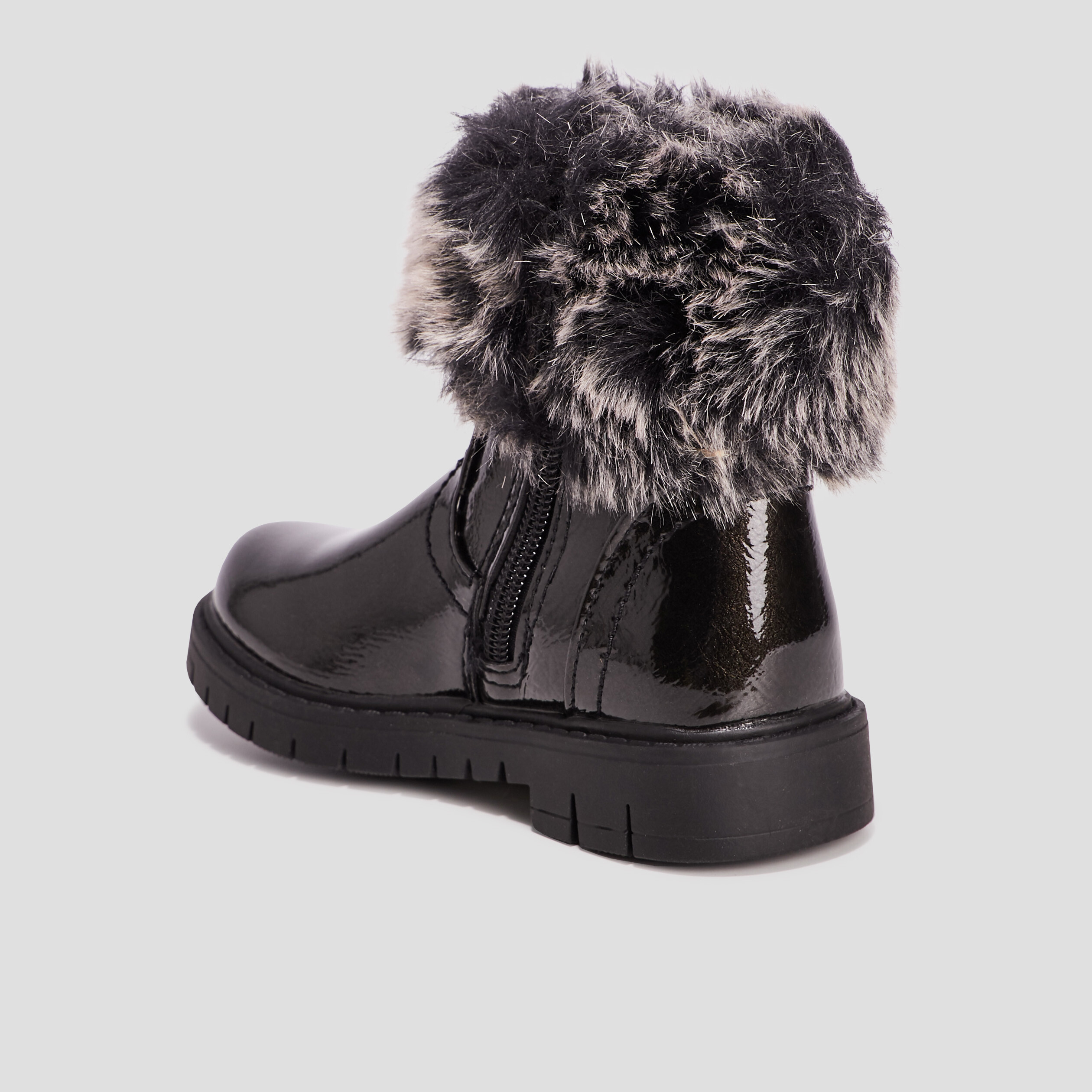 Bottines zippées vernies noir fille | La Halle
