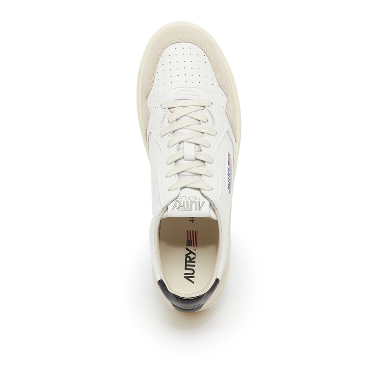 Autry Medalist Low leat/suede wht/blk