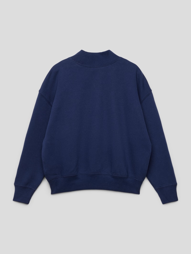 Sweatshirt mit Label-Print in marineblau