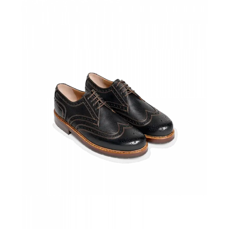 Heinrich Dinkelacker - Businessschuhe Derby RIO FULL-BROUE W Wasserbüffel / Soft calf - schwarz