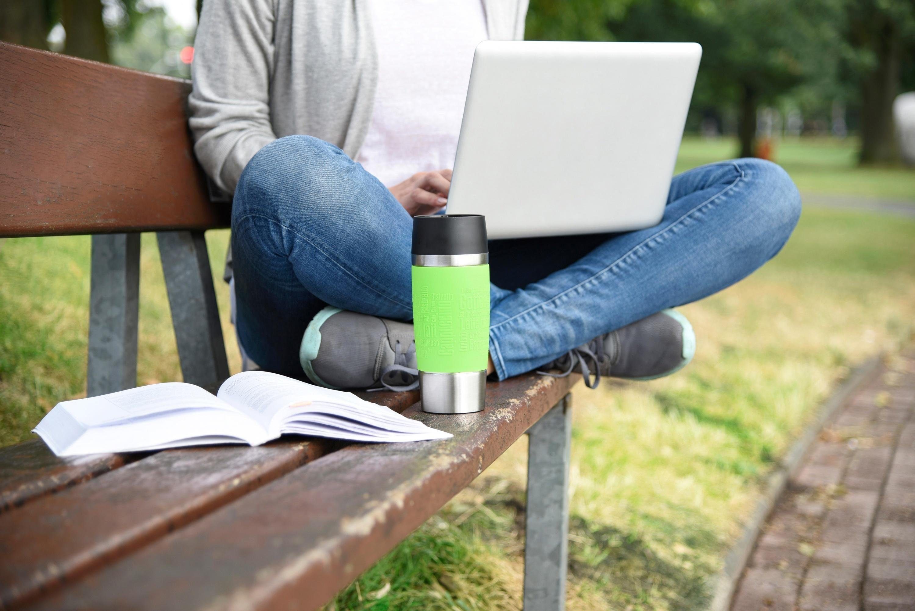 Emsa Thermobecher Travel Mug, Edelstahl, Edelstahl, 360°Trinköffnung, 4h heiß/8h kalt, 360 ml