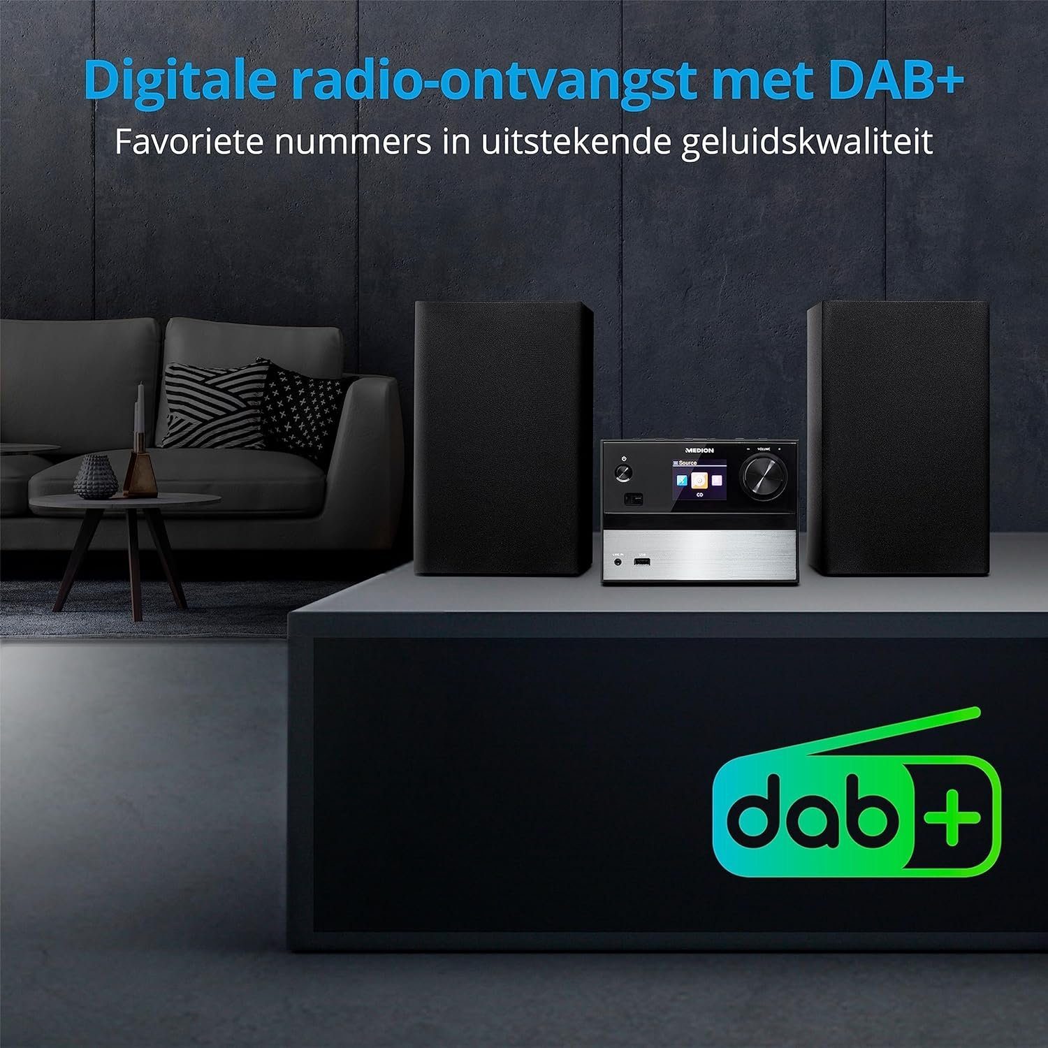 Medion® Medion P64014 Micro Audio System PLL UKW DAB+ Radio Bluetooth 2x 15W Lautsprechersystem