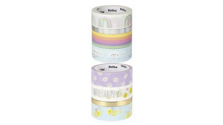 folia Washi-Tape 4er Set Hotfoil Rainbow Clouds sortiert 20 m