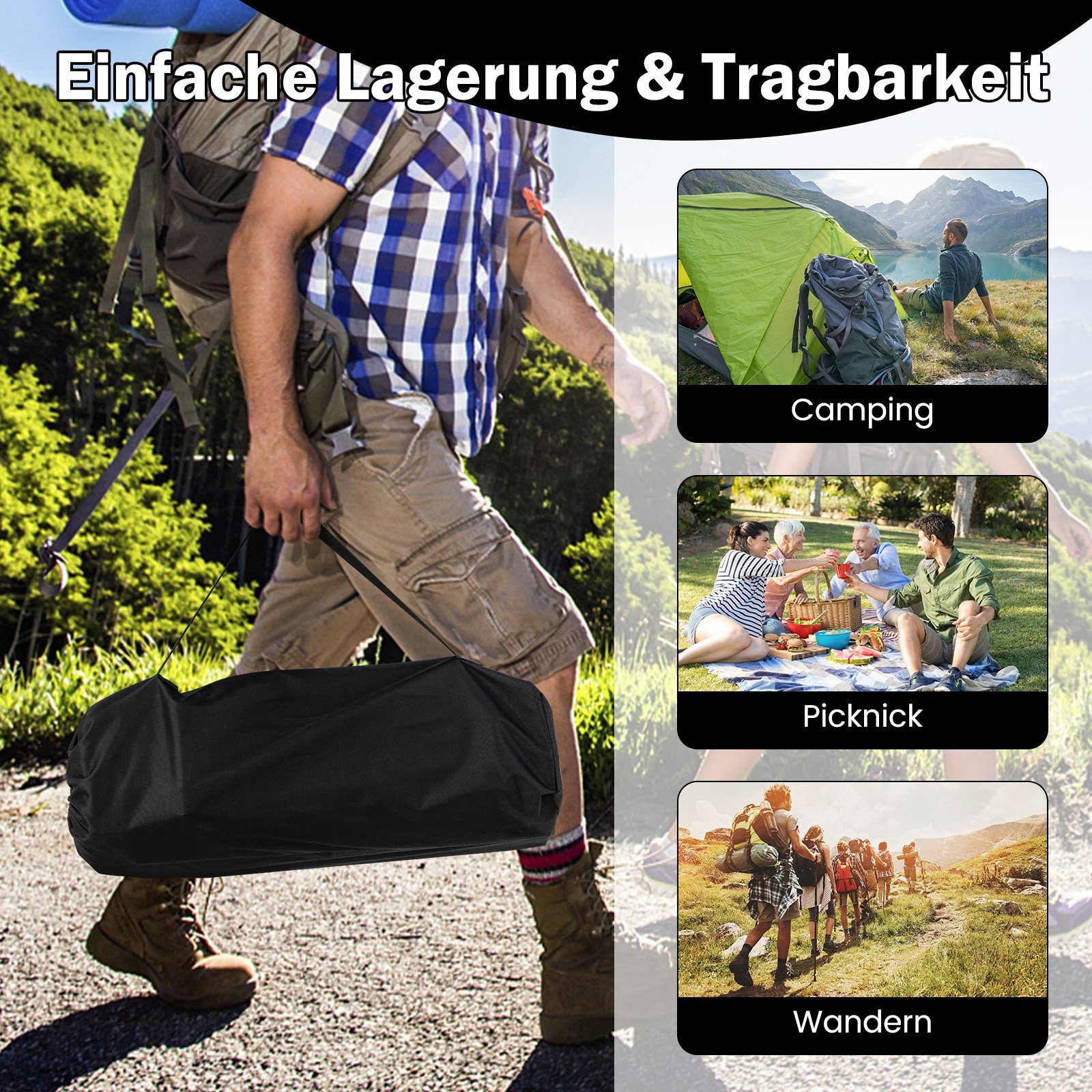 COSTWAY Campingtisch Klapptisch, mit Aluminium-Tischplatte