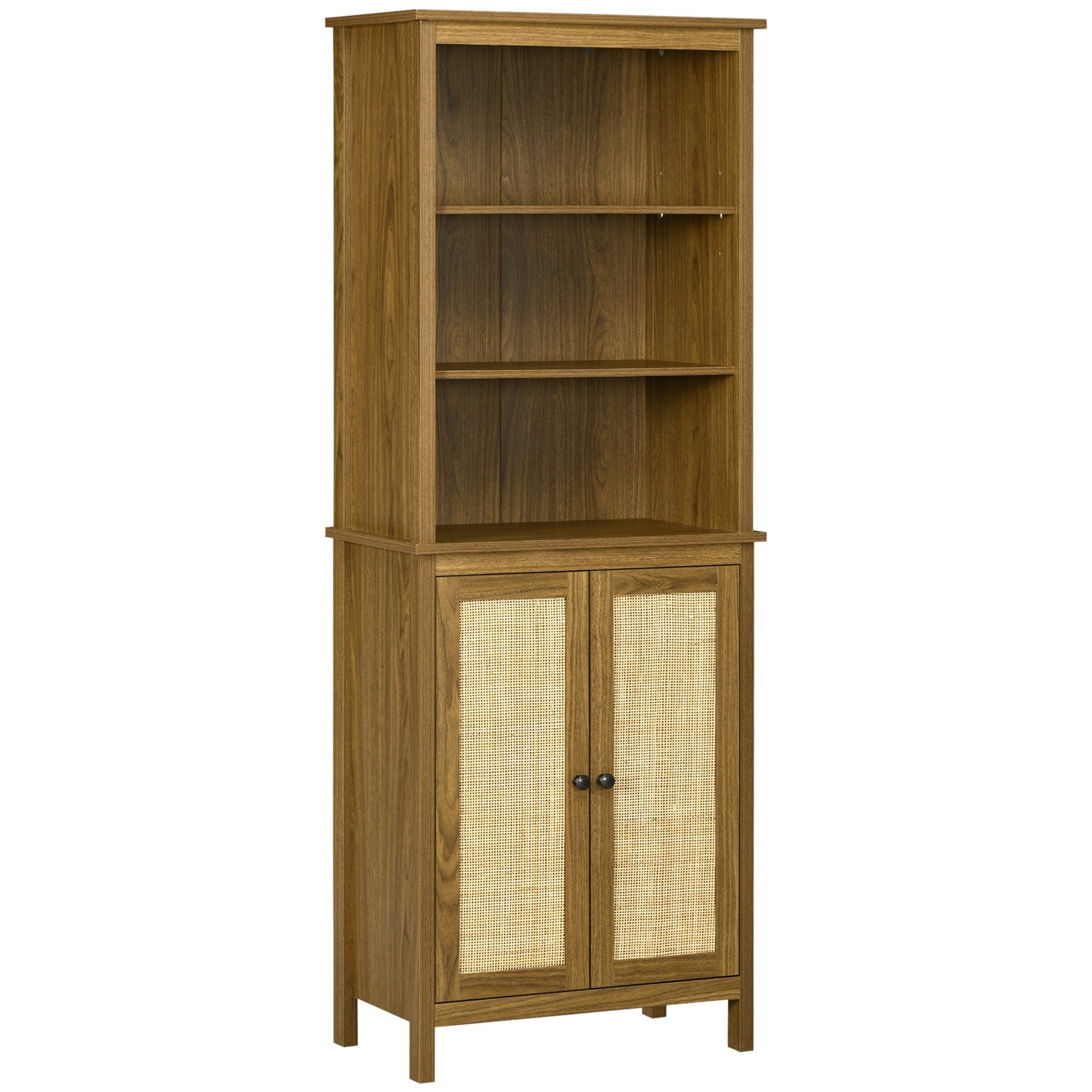 HOMCOM Bücherregal Standregal, in Wiener-Geflecht-Optik 1-tlg., BxLxH: 34.5x60x162 cm