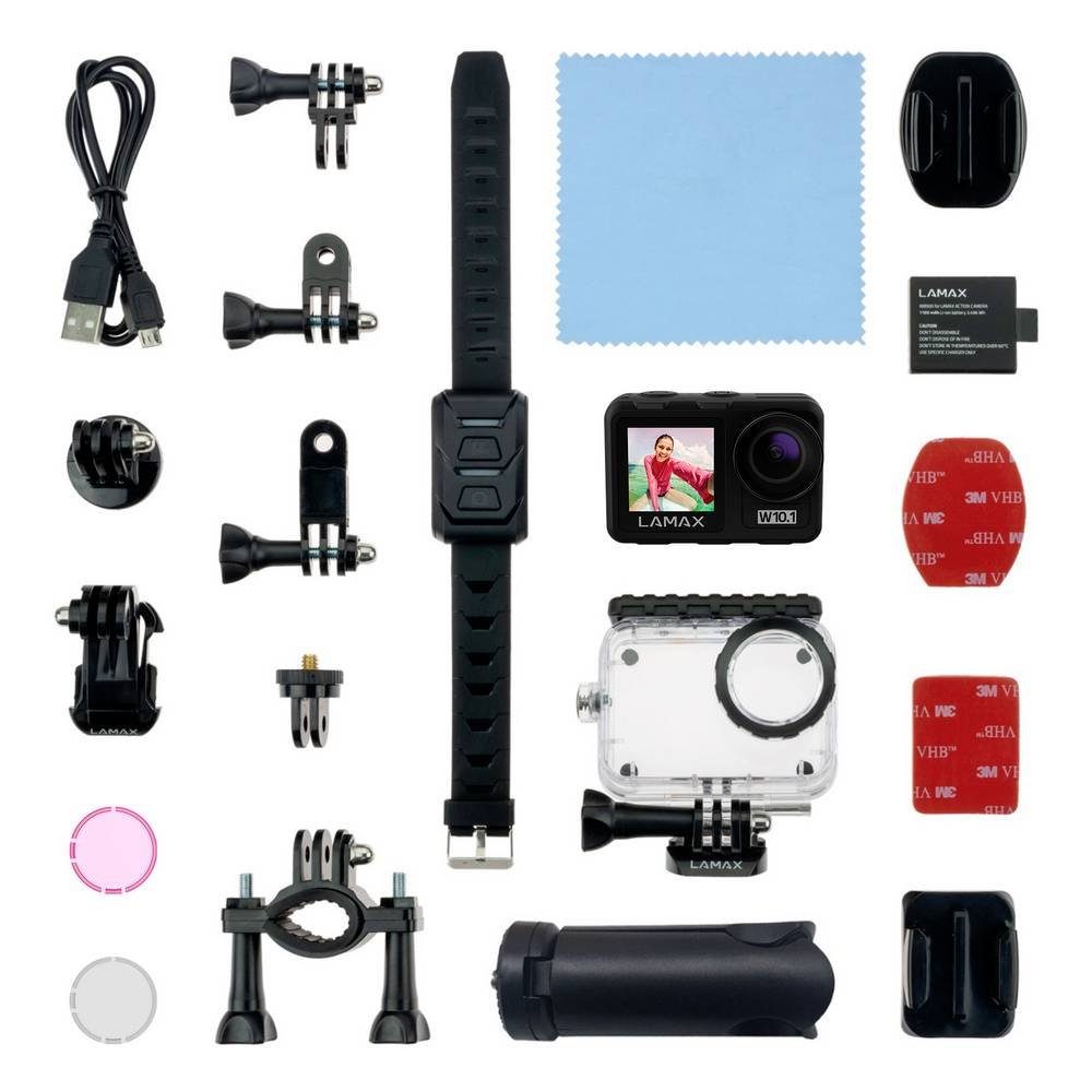 LAMAX Action Cam W10.1 Action Cam (4K, Bildstabilisierung, Dual-Display, Wasserfest, Touch-Screen)