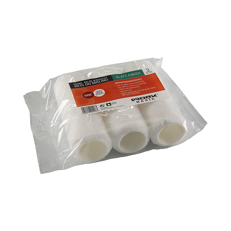 Work Basic Rulle 3-pk 180 mm mikrofiber, Work
