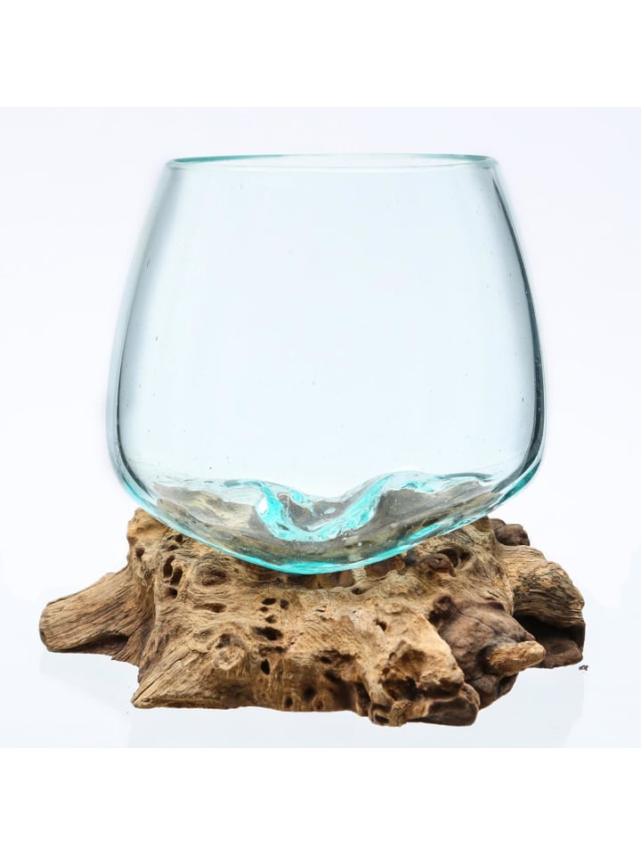 MARELIDA Glasschale Dekoschale Wurzelholz Unikat D: 15cm in natur günstig kaufen onesize
