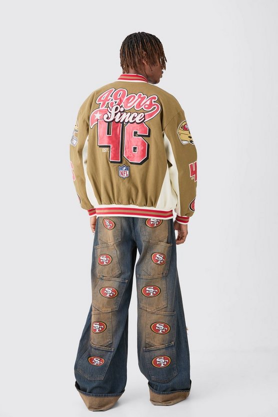 Nfl 49ers Jacke mit PU-Applikation