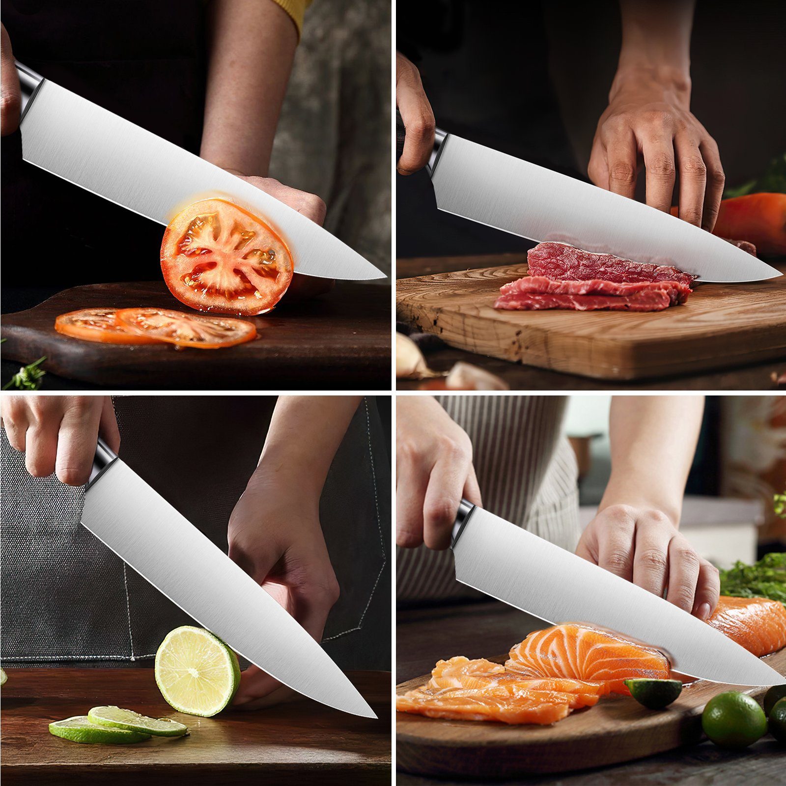 MDHAND Kochmesser 20cm Kochmesser Küchenmesser Fleischmesser, Mit Geschenkbox
