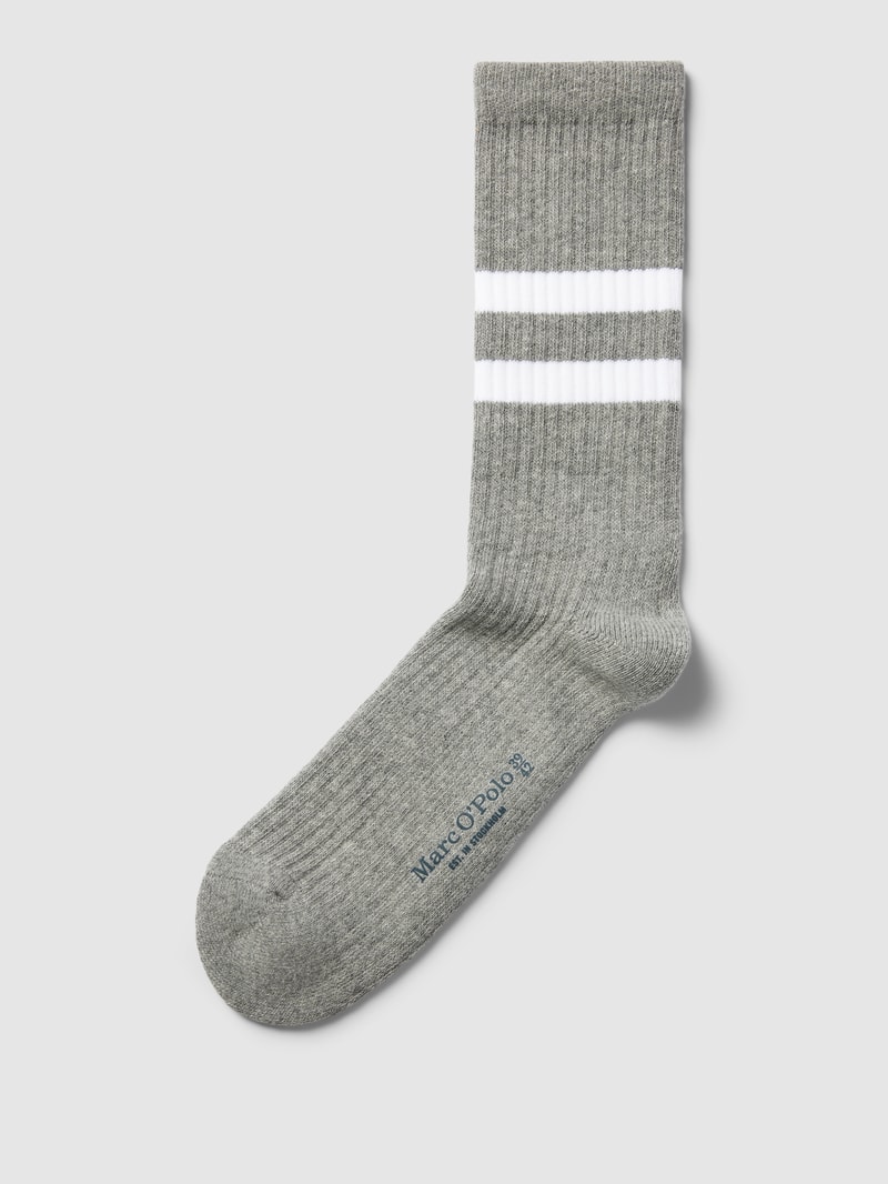 Socken mit Label-Detail im 2er-Pack Modell 'OLLI' in hellgrau