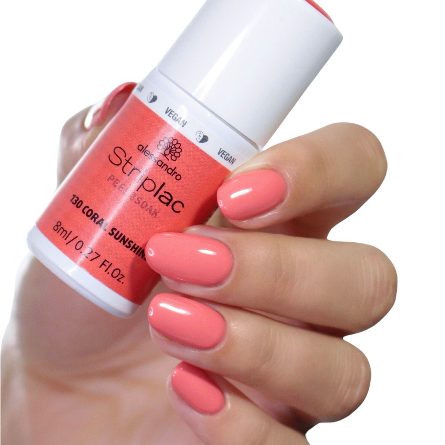 Alessandro Striplac Peel or Soak Vernis Semi-permanent - 130 Coral Sunshine