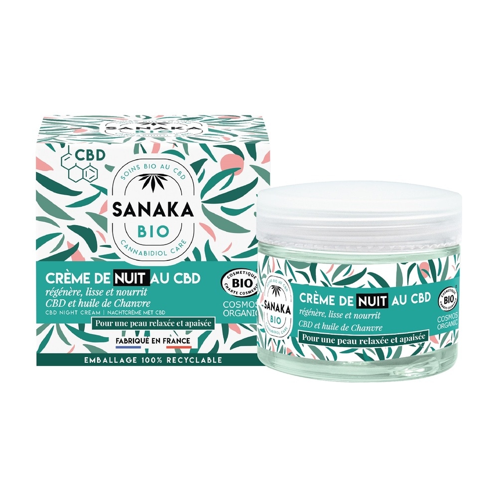 sanaka bio Crème de nuit CBD & CHANVRE - CertifiéeBIO COSMOS - 50ml Crème