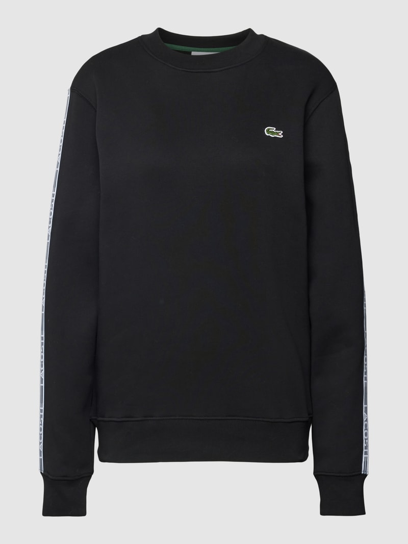 Sweatshirt mit Rundhalsausschnitt Modell 'TAPE CREW' in schwarz