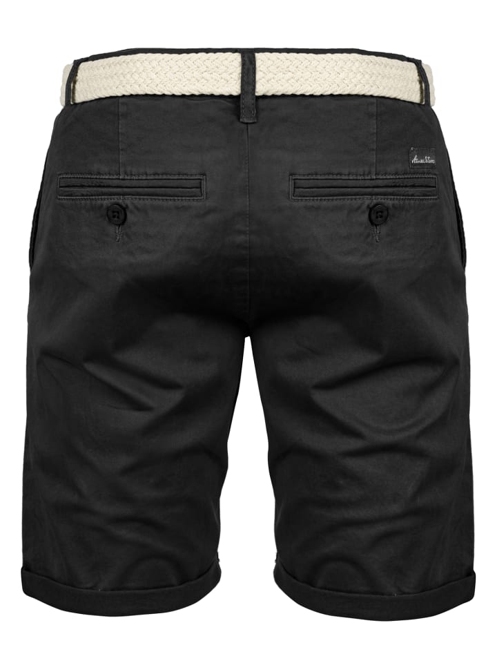 Amaci&Sons Chinoshort inkl. Gürtel BERWYN in Schwarz günstig kaufen