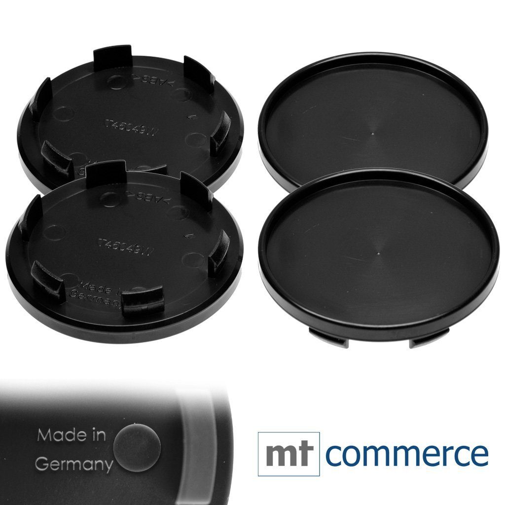 RKC Radkappe 4X 64,9mm Nabenkappen Radnaben Kappen Schwarz Flach für RH Felgen