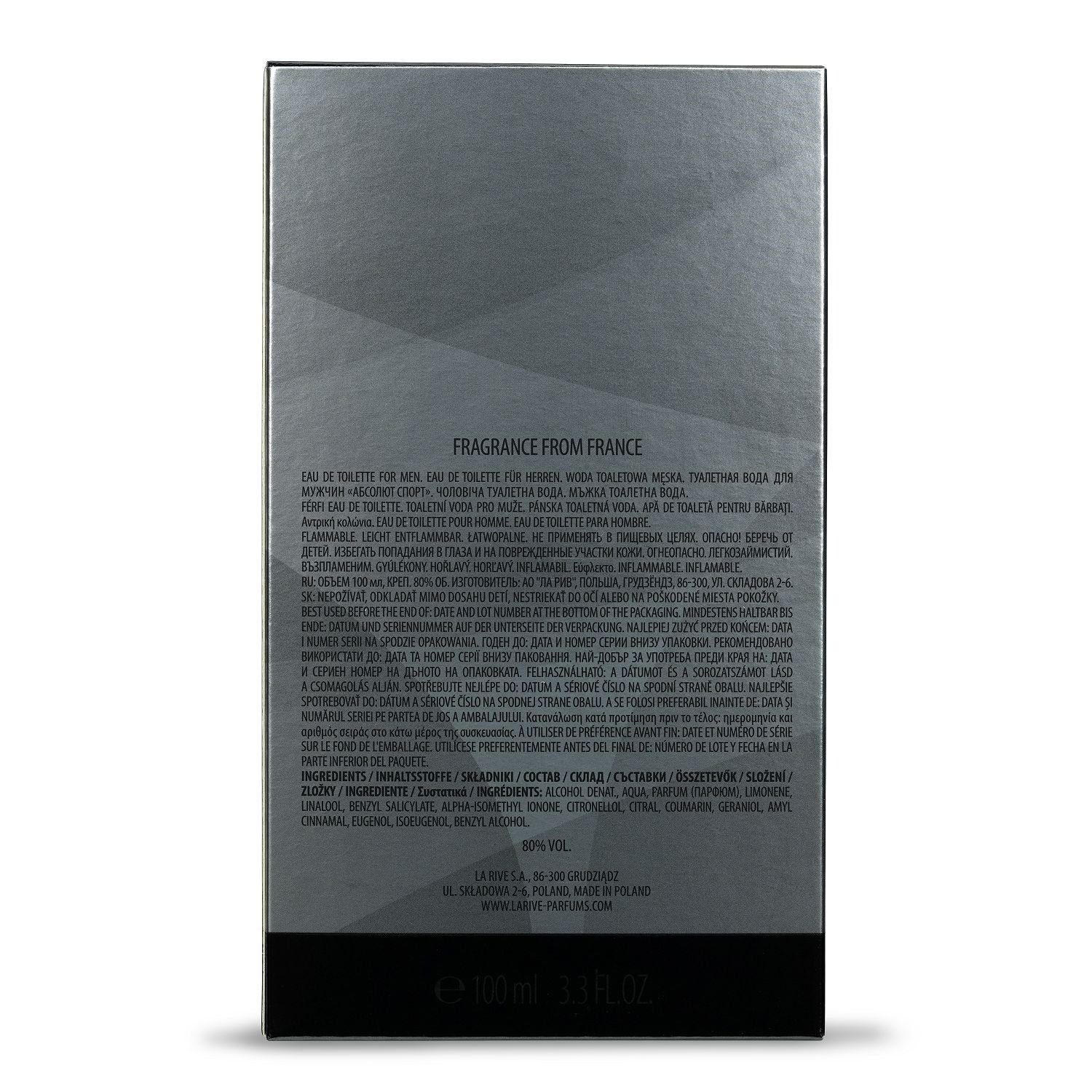 La Rive Eau de Toilette LA RIVE - Absolute Sport, 100 ml