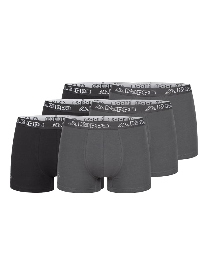 Kappa Kappa Boxershorts 6er Pack 3x Schwarz 3xAnthrazit günstig kaufen