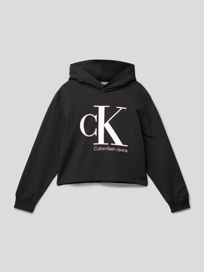 Hoodie mit Label-Print Modell 'REVEAL' in black