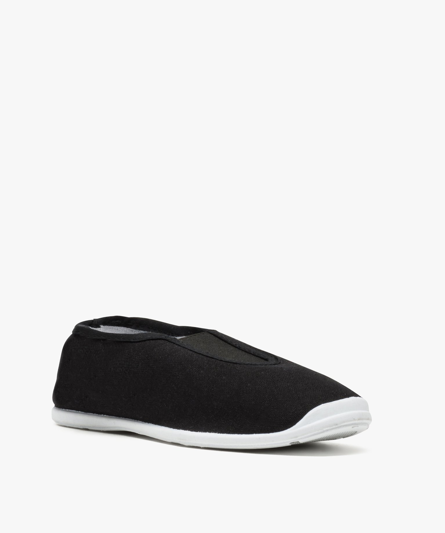 Chaussons rythmiques en toile unie avec élastique noir | GEMO