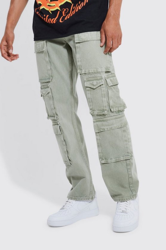 Lockere Cargo-Jeans mit Taschen