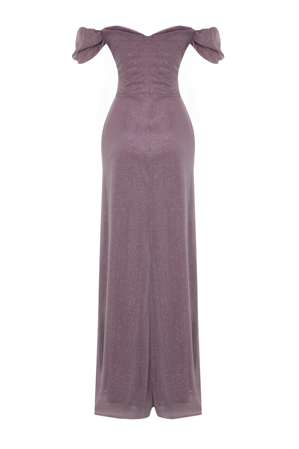 Trendyol Collection  Langes Abendkleid mit Puderdrapierung und Glitzer TPRSS24AE00110