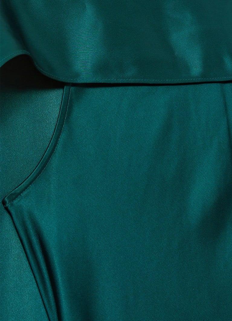 Rochie lungă din satin Reiss Fae cu guler șal