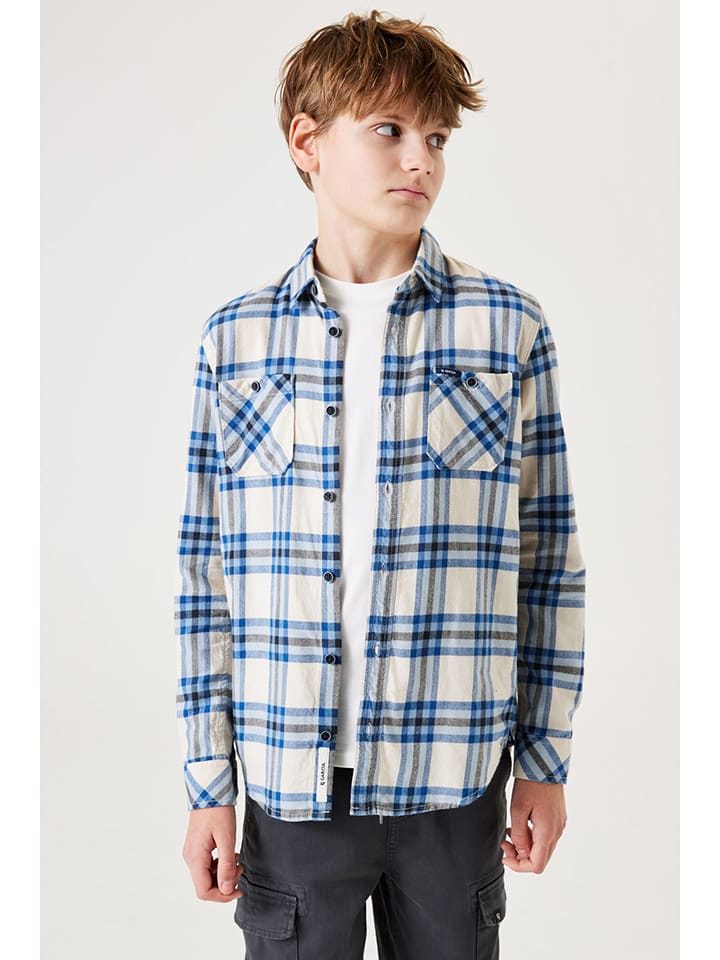 Garcia Hemd in Weiß/ Blau günstig kaufen