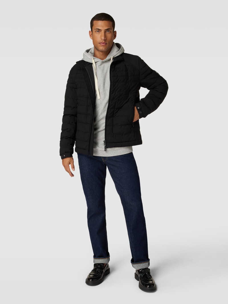 Steppjacke mit Stehkragen Modell 'Coldio' in schwarz