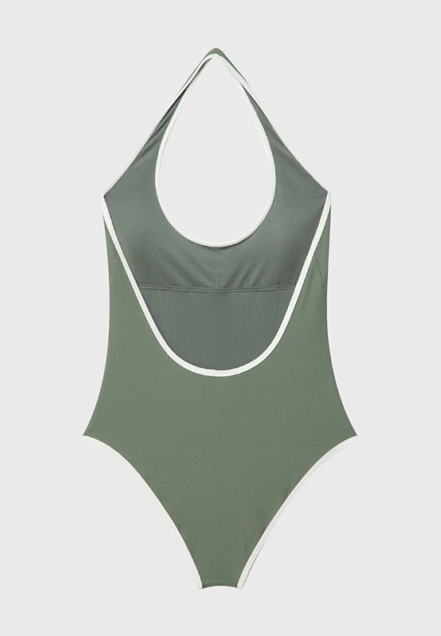 Traje de baño Stradivarius CUELLO HALTER CON VARILLA EN CONTRASTE