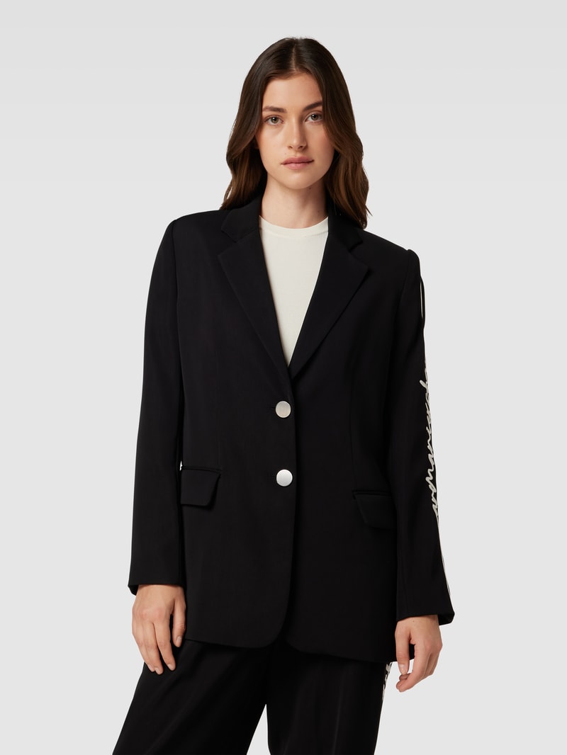 Blazer mit Pattentaschen in schwarz