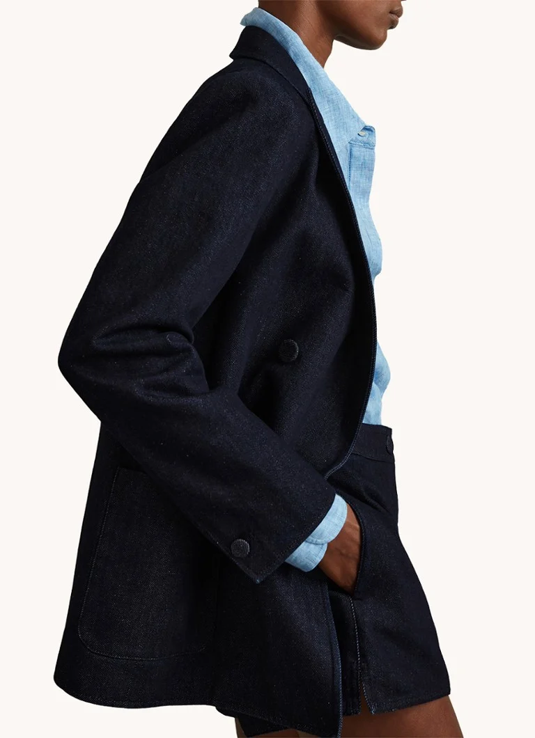 Jachetă din denim cu două rânduri de nasturi Reiss Maya